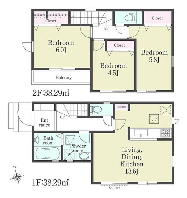 (1号棟)、価格3780万円、3LDK、土地面積98.76m2、建物面積76.58m2