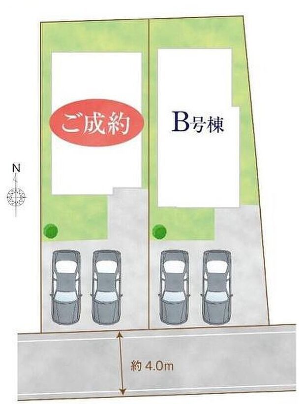 南向きで日当たり良好◎
駐車スペースは並列2台分！セカンドカーをお持ちの方、来客時にも便利です♪♪