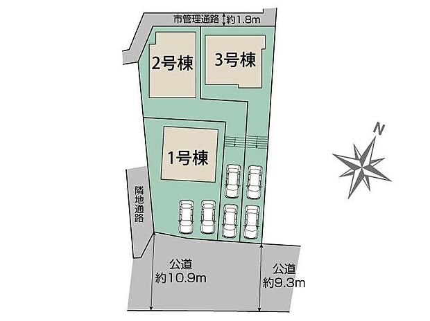 ≪区画図≫
JR八高線「小宮」駅徒歩13分♪太陽光パネル搭載の全3棟☆お車2台駐車可能です◎