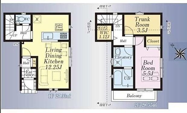 (1号棟)、価格2780万円、1LDK+S、土地面積63.8m2、建物面積55.88m2 