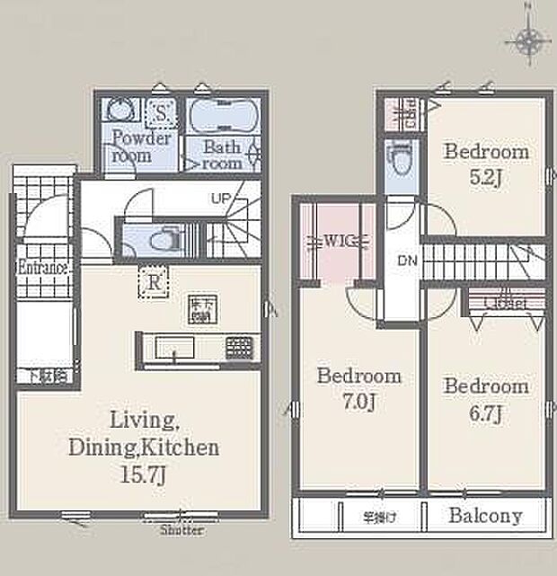 【3LDK】日々の電気代を節約できる!エコでクリーンな「太陽光発電」付き住宅☆
ウォークインクローゼットで日々の洋服選びが楽しくなりますね♪
陽当たり良好で人気な南向きバルコニー♪