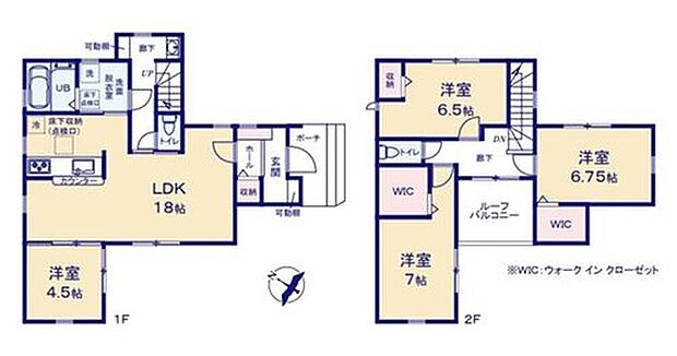 【4LDK】●広々18帖のLDK!対面キッチンからはLDK全体を見渡せます♪
●2階の居室が6帖以上の4LDK!広くて使いやすい間取りです。
●気持ちいい景色は、特等席のルーフバルコニーから。