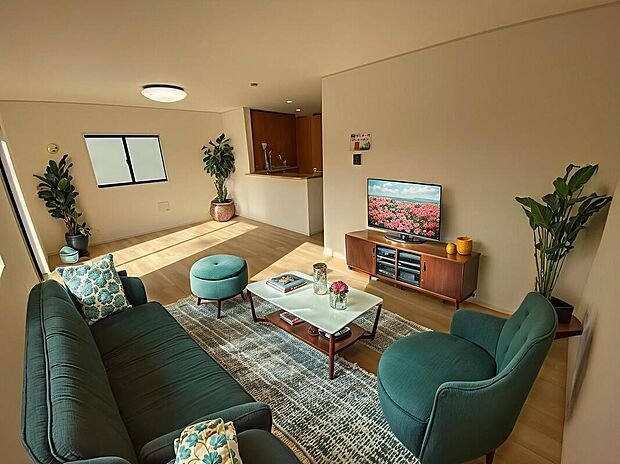 【☆Living　Room☆ 】☆Living　Room☆
家族の食事や団らんのほか、子供を遊ばせたり、友人を招いたりするＬＤＫは住まいの中心。長時間過ごす場所だからこそ、大切にしたい場所♪（家具はCGです）
