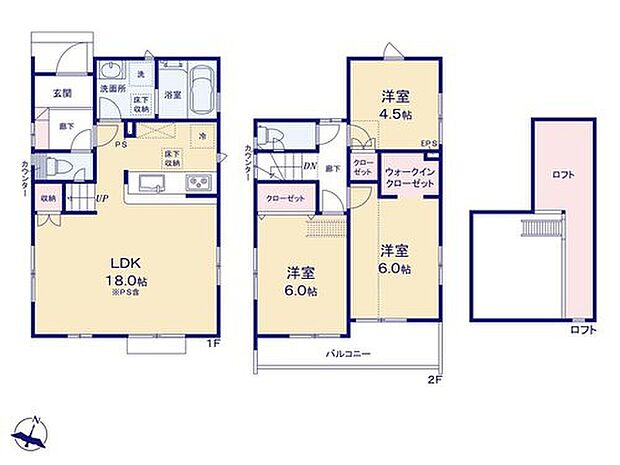 【3LDK】家族のコミュニケーション深まるリビングイン階段☆
主寝室には大容量のウォークインクローゼットを設置！
更にタップリ収納可能な「ロフト」付き♪
かさばる冬物衣類や季節家電もスッキリ片付きますね☆