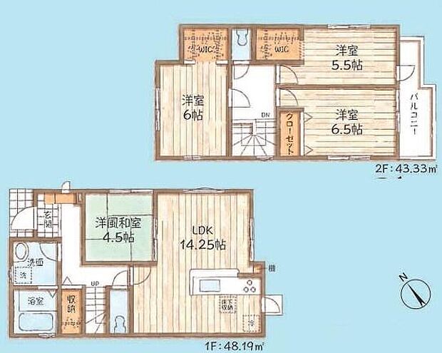 【4LDK】玄関ホールの収納は、帰宅後に上着やカバンを置くスペースとしても便利♪
和室はお子様の遊び場や、テレワークにもピッタリです♪
キッチン横には便利な勝手口も!お庭にスムーズに移動できます◎