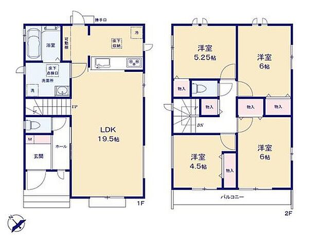 【4LDK】☆太陽光発電設備搭載☆
2階に居室をまとめてプライベートの時間も充実♪
南向きに開けたLDKは19.5帖!家具レイアウトの幅も広がります◎
リビングイン階段を採用し、家族の帰宅もわかります。