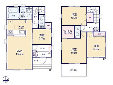 リビングが全体が見渡せる対面式キッチン♪続き間の洋室は、来客用のお部屋にもオススメです！収納スペース付きなので、お布団もしまっておくことも出来ますね◎
大容量のWICにはお洋服もたっぷり収納可能です☆ 
