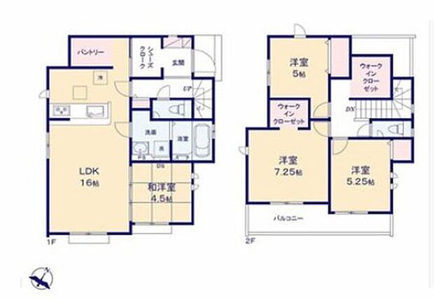 【4LDK】◇パントリーやSIC、2つのWICなど、大型収納でお部屋をスッキリ！
◇ほっと寛げる和室付き♪お子様の遊びスペースにも◎
◇たっぷりとお洗濯物が干せる南向きのバルコニー♪