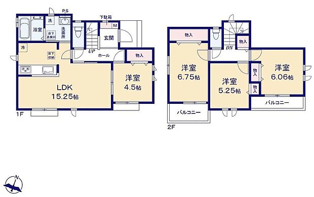 【4LDK】全居室南向きで日当たり良好!リビングを見渡せる解放感ある「対面式キッチン」採用☆水廻りが集約されているので家事効率も良好です!