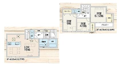 全室南向きの快適なお住まい☆「WIC」の付いた主寝室は【6.12帖】！家族の憩いの場LDKは自然に会話が増える「リビングイン階段」採用♪ 