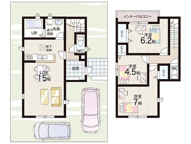 【3LDK】○瀬田南小学校・・・徒歩20分 ○瀬田中学校・・・徒歩39分