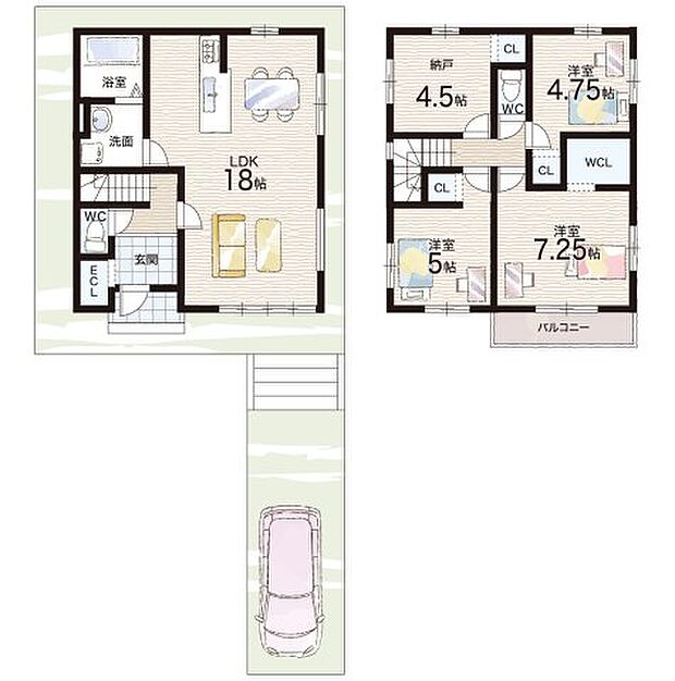 【3LDK+S(納戸)】○藤城小学校・・・徒歩9分 ○藤森中学校・・・徒歩32分