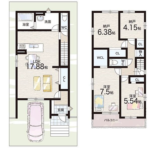 【2LDK+S(納戸)】○池田東小学校・・・徒歩7分 ○栗陵中学校・・・徒歩9分