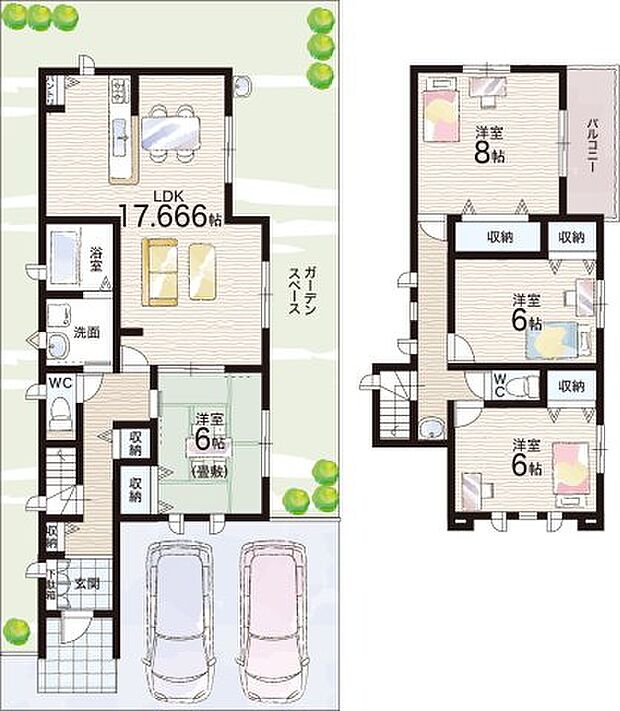 【4LDK】○城山台小学校・・・徒歩21分 ○木津中学校・・・徒歩50分