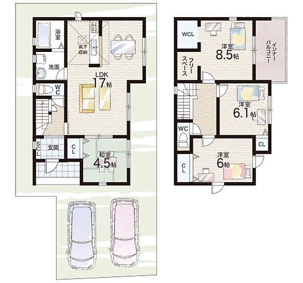 【4LDK】○近江八幡市立八幡小学校・・・徒歩6分 ○近江八幡市立八幡中学校・・・徒歩12分