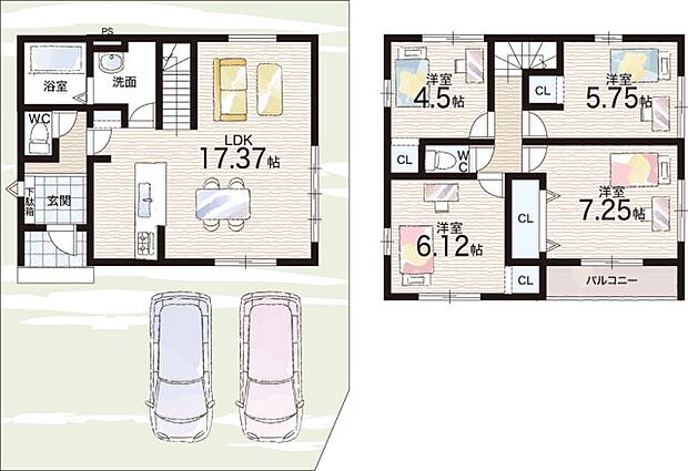 【4LDK】○貴生川小学校・・・徒歩７分 ○水口中学校・・・徒歩４５分