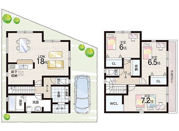 【3LDK】○登美丘南小学校・・・徒歩12分 ○登美丘中学校・・・徒歩25分