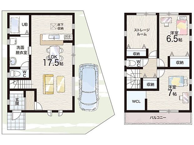 【2LDK+S(納戸)】○長池小学校・・・徒歩７分 ○八尾中学校・・・徒歩１０分
