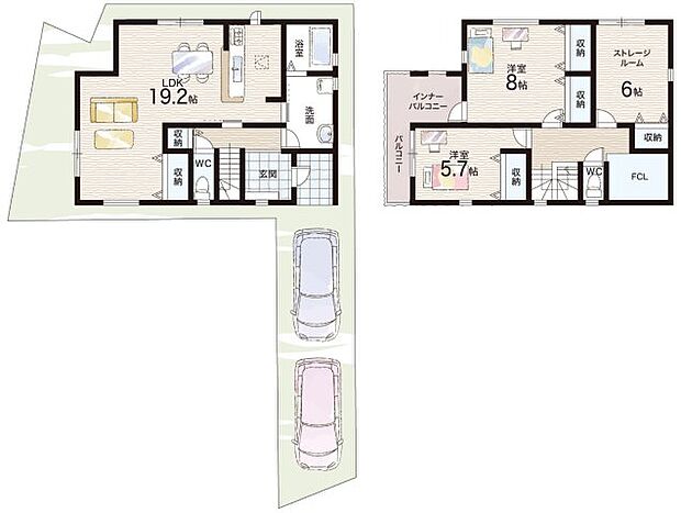 【2LDK+S(納戸)】○東深井小学校・・・徒歩５分 ○深井中学校・・・徒歩９分