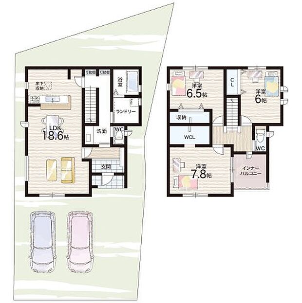 【3LDK】○城内小学校・・・徒歩7分 ○岸城中学校・・・徒歩4分