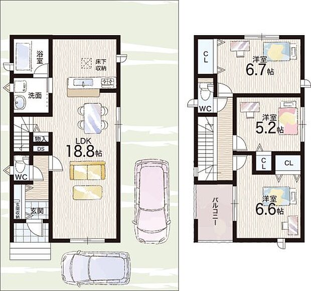 【3LDK】○常盤小学校・・・徒歩18分 ○桜台中学校・・・徒歩29分
