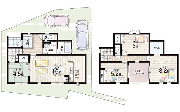 【4LDK】○日新小学校・・・徒歩12分 ○第三中学校・・・徒歩17分