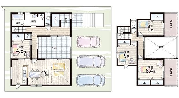 【4LDK】○筑紫が丘小学校・・・徒歩6分 ○広陵中学校・・・徒歩13分