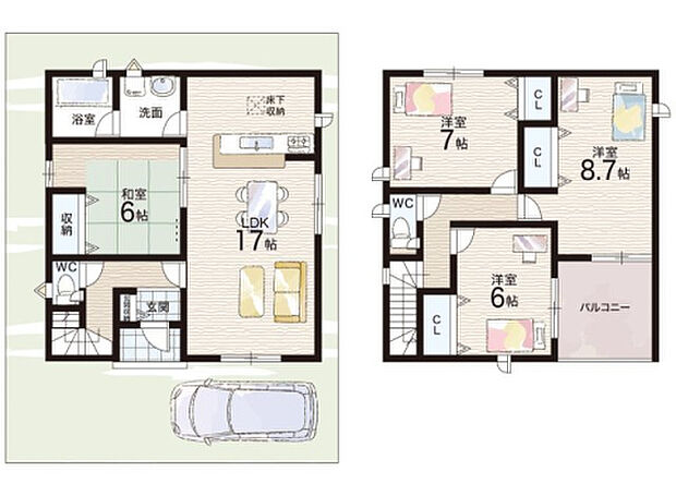 【3LDK+S(納戸)】○浜小学校・・・徒歩20分 ○小田北中学校・・・徒歩7分