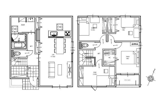 【4LDK】建物面積にはインナーバルコニー3.73m2を含む。