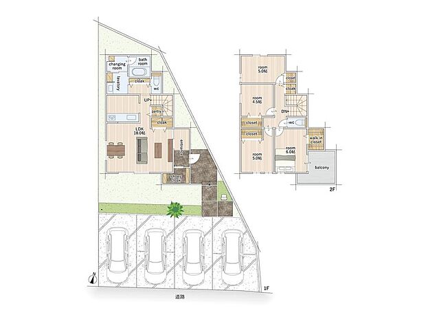 (2号地)、価格4490万円、4LDK、土地面積193.27m2、建物面積105.59m2