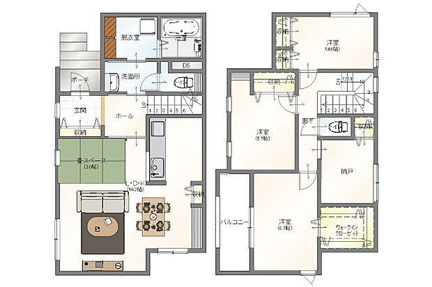 【5号地プラン】建物価格1850万円、建物面積111.60m2
