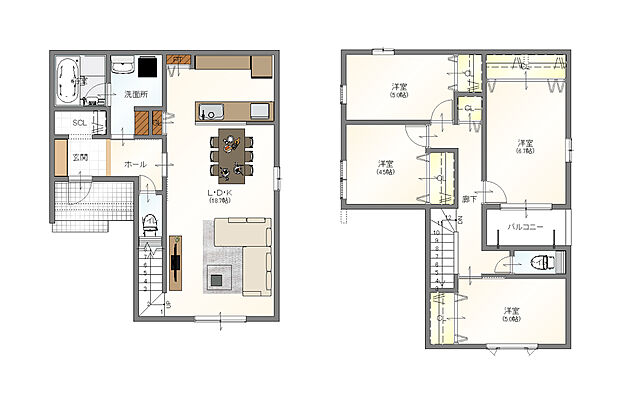 【建物プラン例(2号地)】建物価格1,850万円、建物面積103.94m2※AVANTIAで建築・請負契約をした場合の参考価格です。