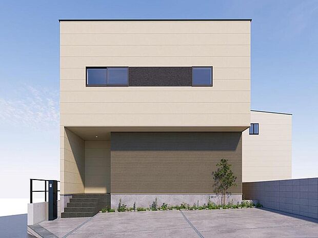 【完成予想図(外観)】2号地 リビングに吹き抜けのある家