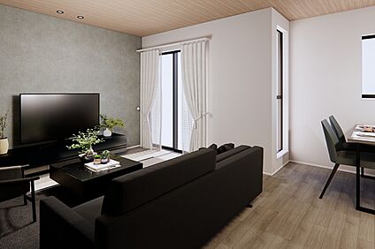 1号地内観イメージパース:リビング