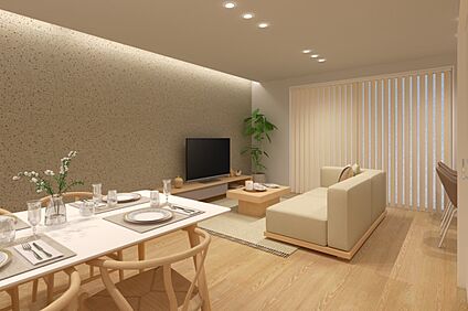 【1号地内観イメージパース：リビング】