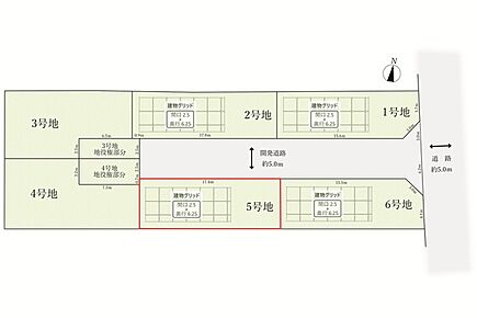 AVANTIA宅地には建築可能な8つの「建物グリッド」を設定。土地に合わせた建築サイズが明確でライフスタイルにあったプラン（間取り）を選べます。 