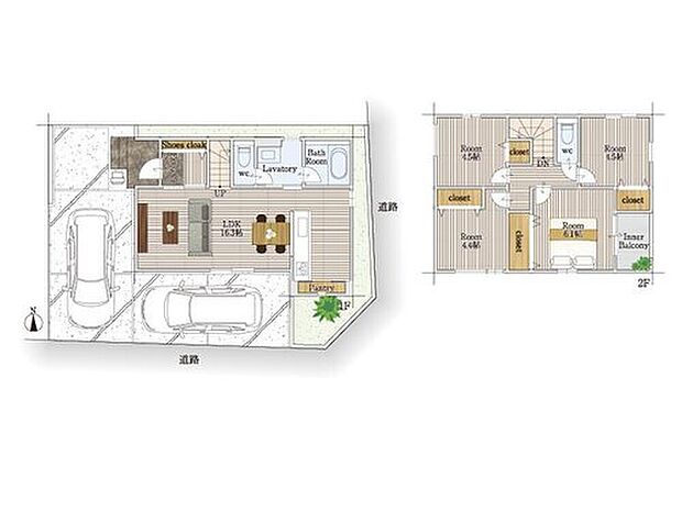 【4LDK】※建物面積にはインナーバルコニー3.11m2を含みます。