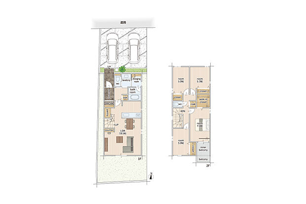 【4LDK】※建物面積にはポーチの一部1.17m2、インナーバルコニー3.31m2を含む