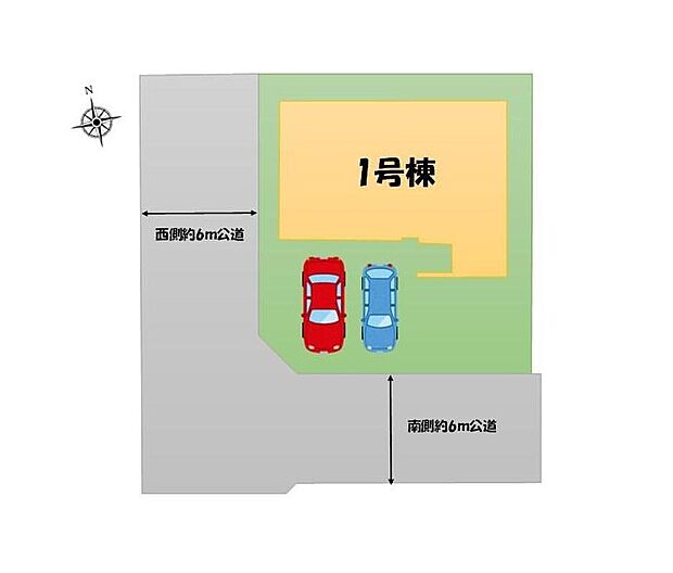 ≪全体区画図≫
■南西角地につき通風・採光ともに良好♪
■車種によりカースペース並列2台可能♪駐輪スペースとしても◎