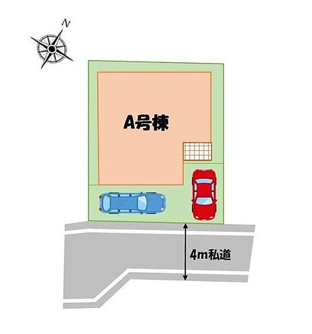 ≪全体区画図≫
◎駐車スペース2台分完備!
車通勤やお買物もラクラク♪
◎スーパー、ドラッグストアまで徒歩4分♪