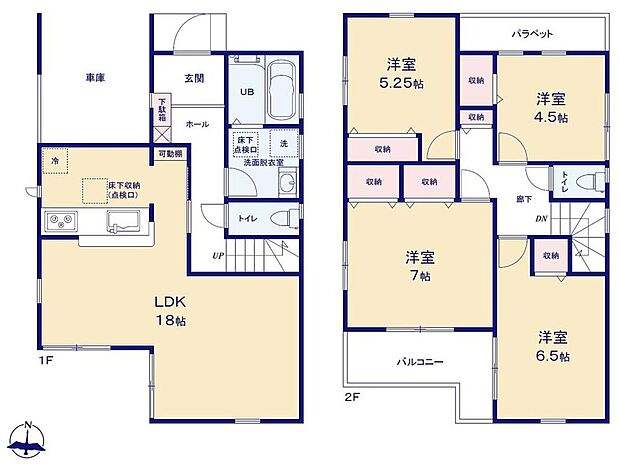 (1号棟)、価格3250万円、4LDK、土地面積115.53m2、建物面積105.3m2