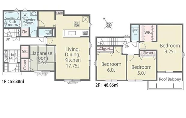 (1号棟)、価格4680万円、4LDK、土地面積149.08m2、建物面積107.23m2