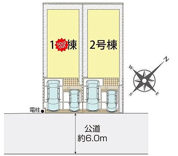 ≪全体区画図≫
◎カースペース並列で2台可能♪(車種による)
◎不在時にも安心♪宅配BOX付♪