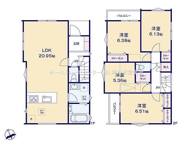 4LDKのゆとりある間取りで家族全員が快適に暮らせる設計。収納も充実しているため片付けやすく、生活感を抑えた空間を実現。日々の動線も考えられた、実用性の高い住まいです。