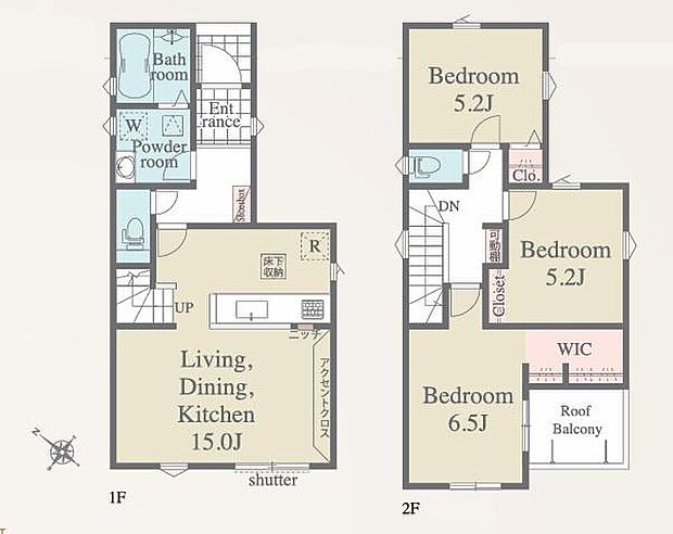 (1号棟)、価格2880万円、3LDK、土地面積78.41m2、建物面積80.52m2