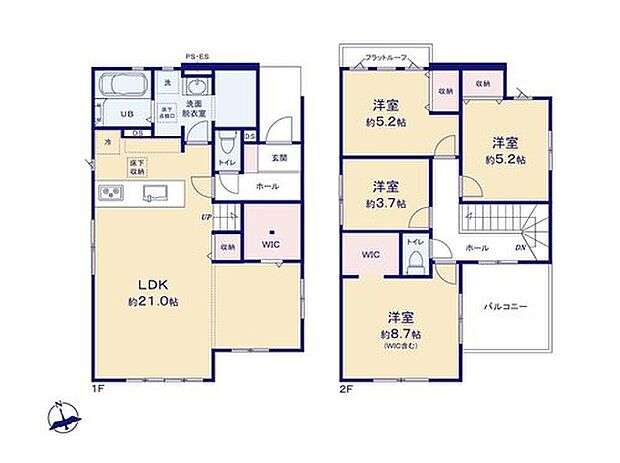 【4LDK】◇3面採光のリビングは広々21帖♪
◇水回り集中設計で家事効率がアップ!
◇WICやリビング収納完備でお部屋スッキリ!
◇たっぷりとお洗濯が干せる南面バルコニー♪