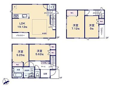 ◇家具を配置しても空間にゆとりが生まれる19帖超えのLDK！レイアウトの幅も広がります♪
◇リビングの様子も分かりやすい対面式キッチン採用♪
◇用途によって使い分けもできるダブルバルコニー♪ 