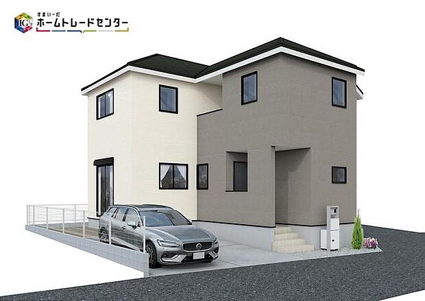 【完成予想図(外観)】※こちらの画像はCGです
ＪＲ総武本線「四街道」駅までバスで12分「鹿放ケ丘遠近」停歩7分♪
周辺は静かで落ち着いた雰囲気の住宅街です。