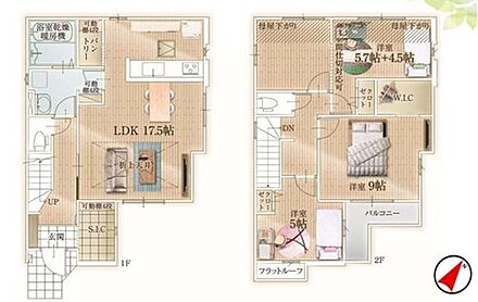 ●主寝室9帖にはWIC完備で季節物もスッキリ片付きます♪
●デザイン性高い折上天井が演出する開放的なリビング☆
●2階居室はライフスタイルに合わせてお部屋の間仕切りを変更可☆ 