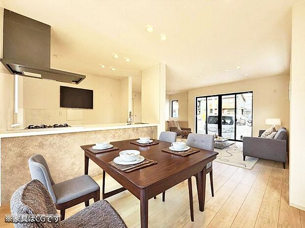 ■LDK17.5帖＋5.0帖！床暖房完備でポカポカのリビング